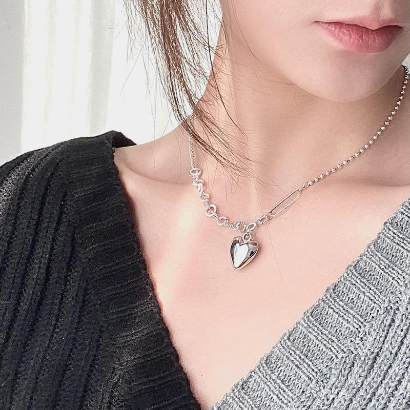 Корейская версия splicing love necklace легкая роскошь новый дизайн чувство цепочка на ключицу изысканная титановая сталь ожерелье ювелирные изделия