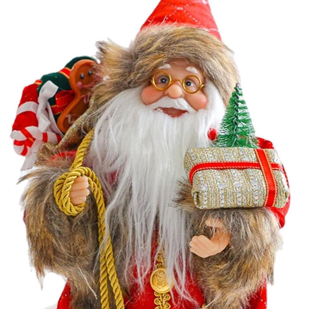 Christmas Santa Figurine Santa Doll Creative Xmas Gifts Traditional Desktop Ornament for Home Festival Living Room New Year