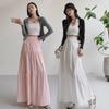 Uncle Radish 2025 Women's Midi Skirt: Loose Fit, Hip-Covering, Small Swing, Lazy Style