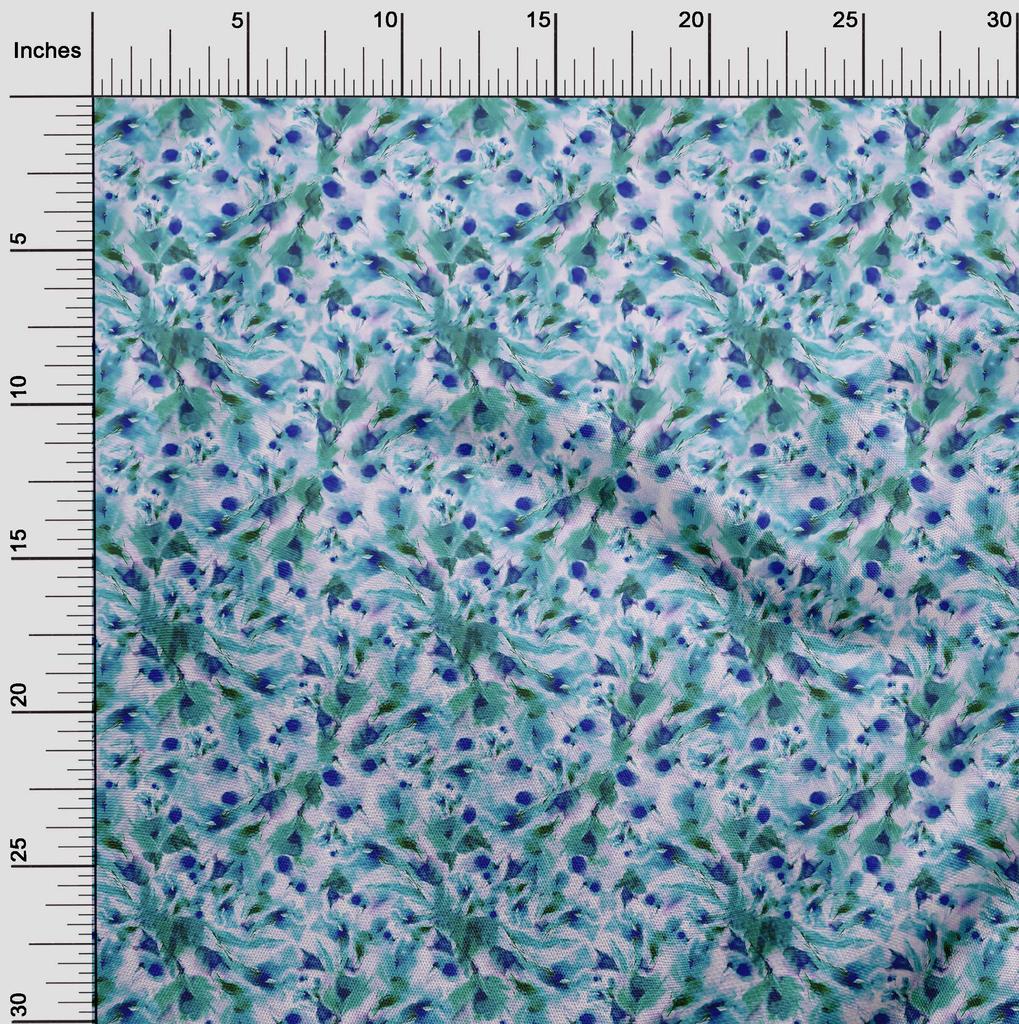 oneOone Хлопковая гибкая ткань Blue2 Абстрактная акварельная цветочная ткань для шитья Напечатанная ткань для рукоделия во дворе 40 дюймов