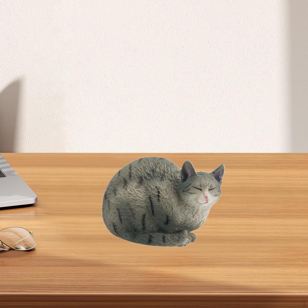 Cat Figurine Model for Office Decor and Pet Lovers