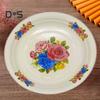 Dinner Plate Porcelain Large Capacity Floral Pattern Graceful Appetizer Food Serving Enamel Dish Kitchen Supplies