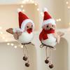 Cute Fluffy Plush Bird Christmas Tree Ornament Furry Foam Bird Figurine with Red Hat And Scarf for Christmas Tree Mantel Desk Holiday Decoration