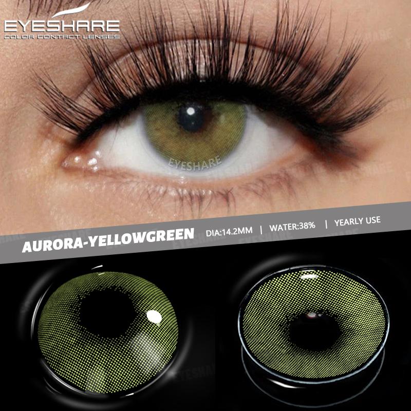 Eyeshare Натуральные цветные контактные линзы Мягкие голубые линзы Коричневые цветные контактные линзы для макияжа Зеленые цветные контактные линзы для макияжа глаз