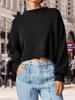 Fashion Solid Color Loose Pullover Round Neck Long Sleeve Knitted Sweater Women