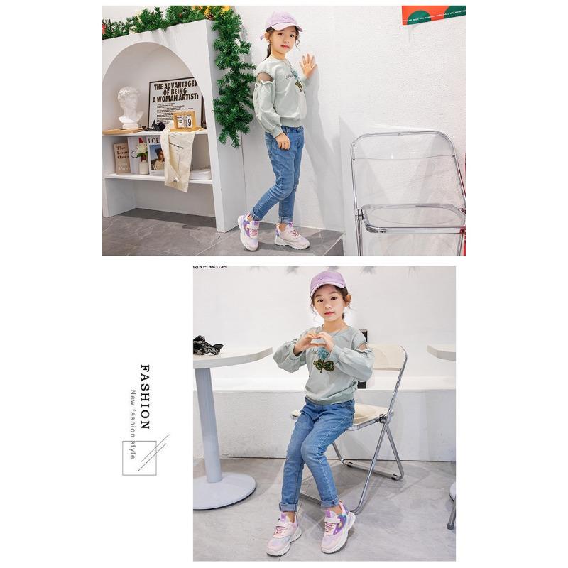 Спортивная обувь для девочек с двойной сеткой, весна и осень, новая удобная повседневная обувь для начальной школы, детская обувь, кроссовки с мягкой подошвой для детей