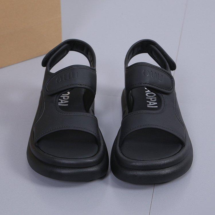 Женские сандалии на платформе-маффине, новые, с открытым носком, повседневные, на мягкой подошве, спортивные, на липучке, пляжные сандалии на лето 2025