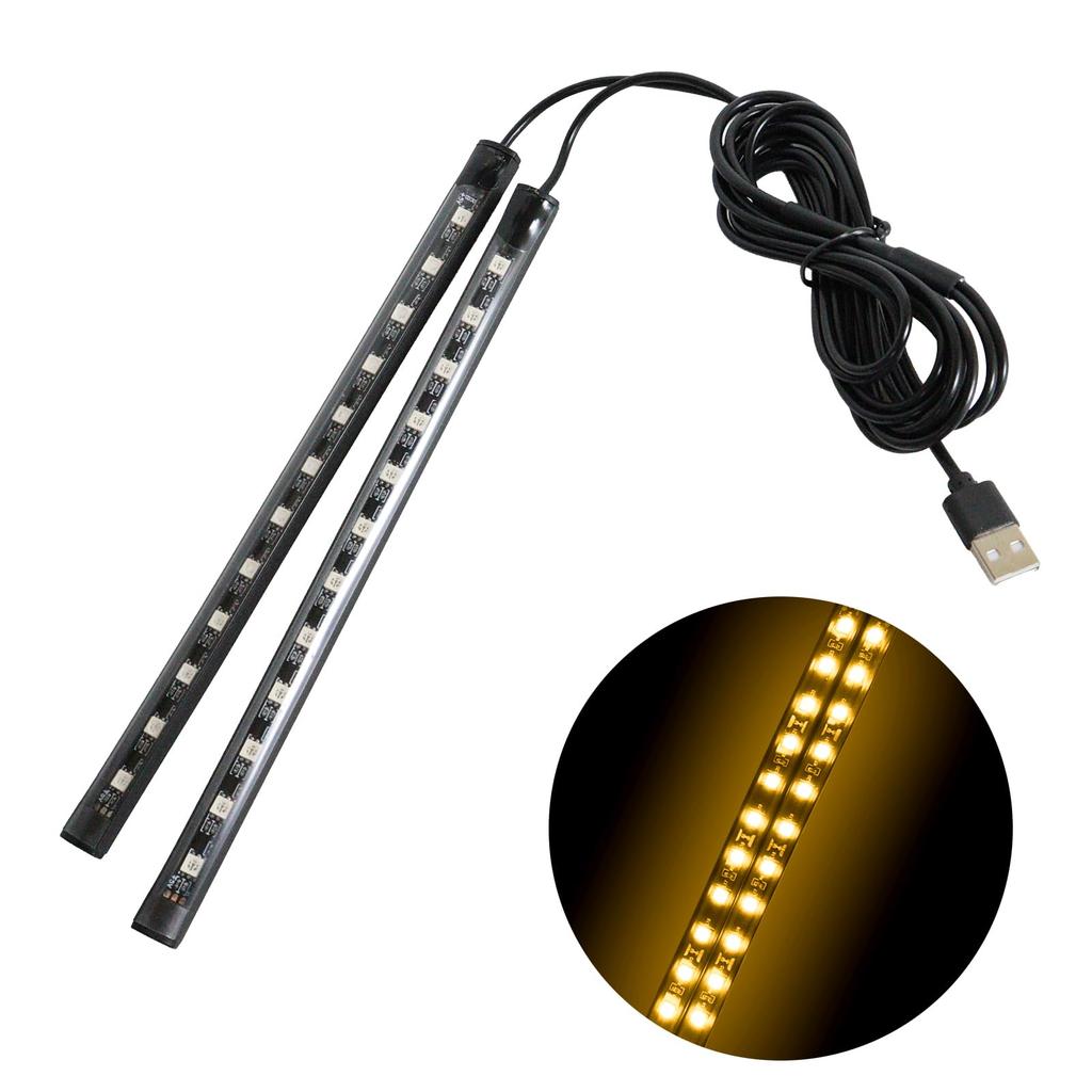Светодиодная лента для автомобиля Nishihaya, 2 лампы, напольный светильник, тип USB, лампа, для помещений, подсветка для ног, освещение, украшение, автомобиль, W2 (желтый)