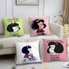 Мультяшная наволочка М-Мафальда из короткого плюша с принтом, квадратные наволочки для диванных подушек, домашний декор для дивана