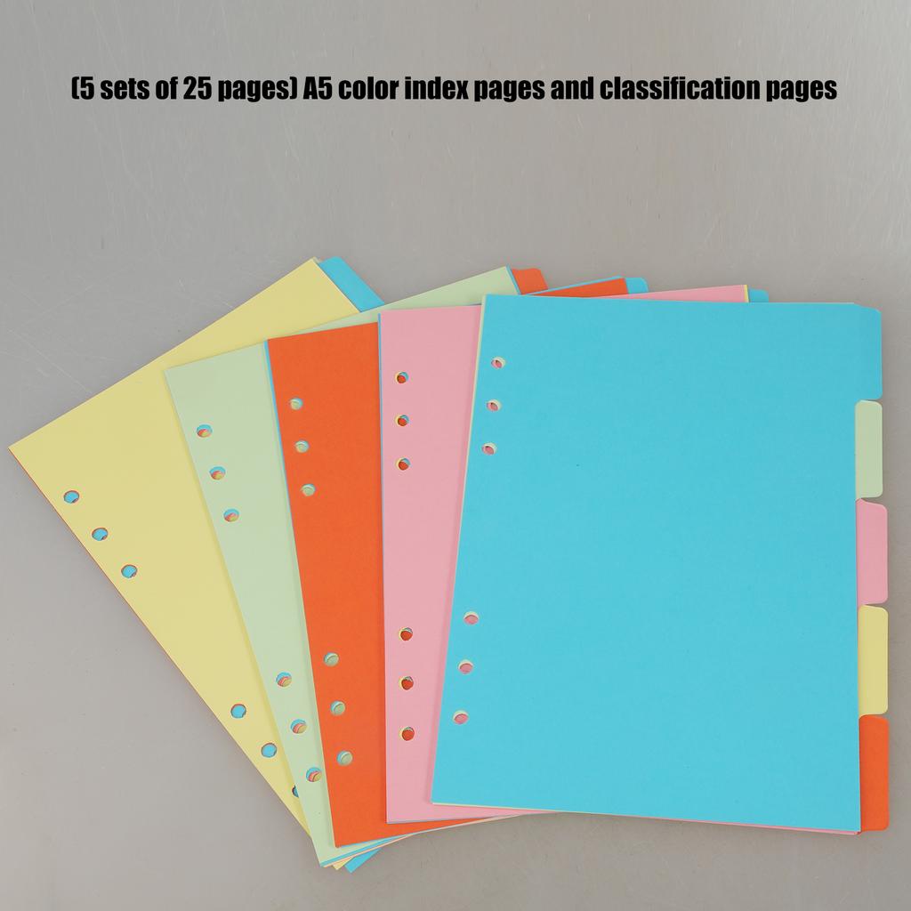 5 Color A5 Index Dividers With Color Coded Tabs For Planners Organizers School Office Use Durable ABS Material