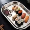 Reusable Stainless Steel Mess Tray 304 Kids Dinner Plate Divided with Dip Heavy Duty Metal Food Sauce Dish for Dumplings Sushi Creative Snack