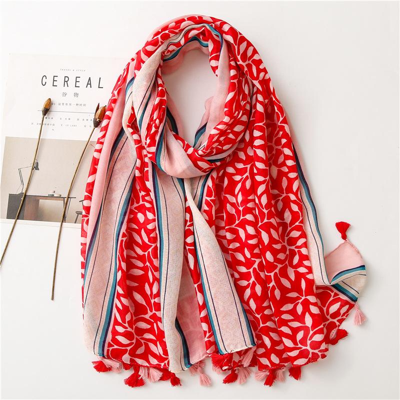 Summer Ventilate 85*180cm Luxury Ladies Soft Women Viscose Scarf Female Cotton Linen Feeling Shawl Tassel Muslim Hijab