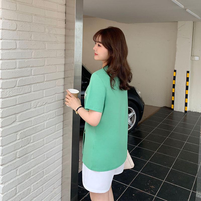 Плюс Размер Женская Летняя Новая Свободная Тонкая Модная Футболка С Короткими Рукавами