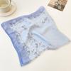 Spring and Summer Blue Floral Versatile Thin Small Silk Scarf Women's Mulberry Silk Yarn Fashion Neck Protection Small Square Scarf Scarf
