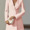 Women's V Neck Long Sleeve Blazer Mini Dress Slim Fit Elegant Office Dress