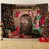 Рождественский гобелен, рождественский каминный гобелен, рождественские фоновые обои, праздничная декоративная подвесная ткань