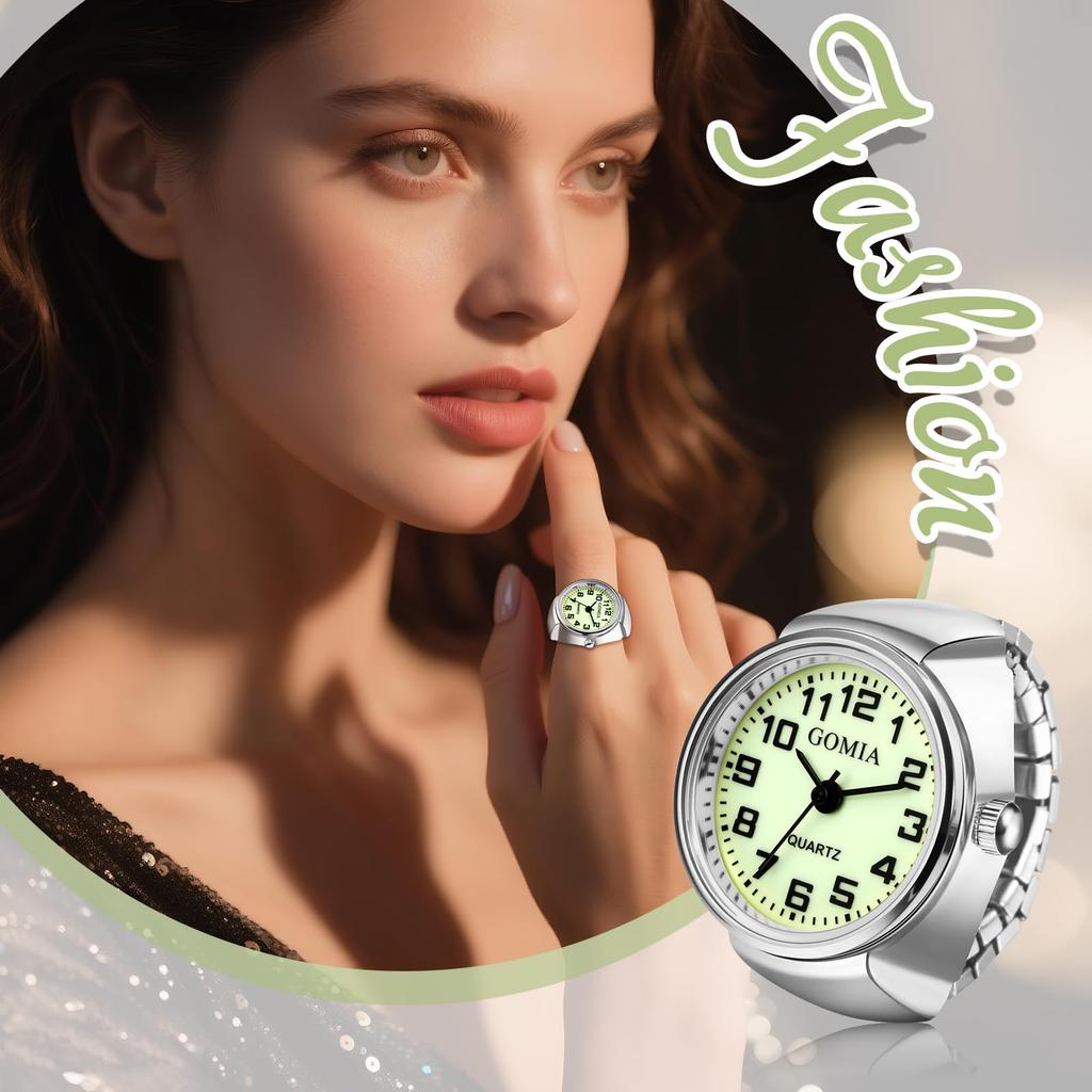 Простые и стильные аналоговые кольцо-часы: Нержавеющая сталь, Один размер подходит большинству, Кварцевый механизм, Модный аксессуар - Идеальный подарок на дни рождения,