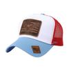 Hat spot eagle leather label baseball cap men's big head circumference curved brim cap summer mesh breathable sun hat