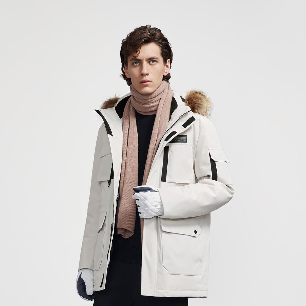 CAMEL Down Jackets Men's Detachable Hood Thickened Parka Down Jacket DBY110081A