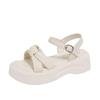 Fairy wind platform bond beach sandals female 2025 summer Korean version new sponge cake beach roman sandals female