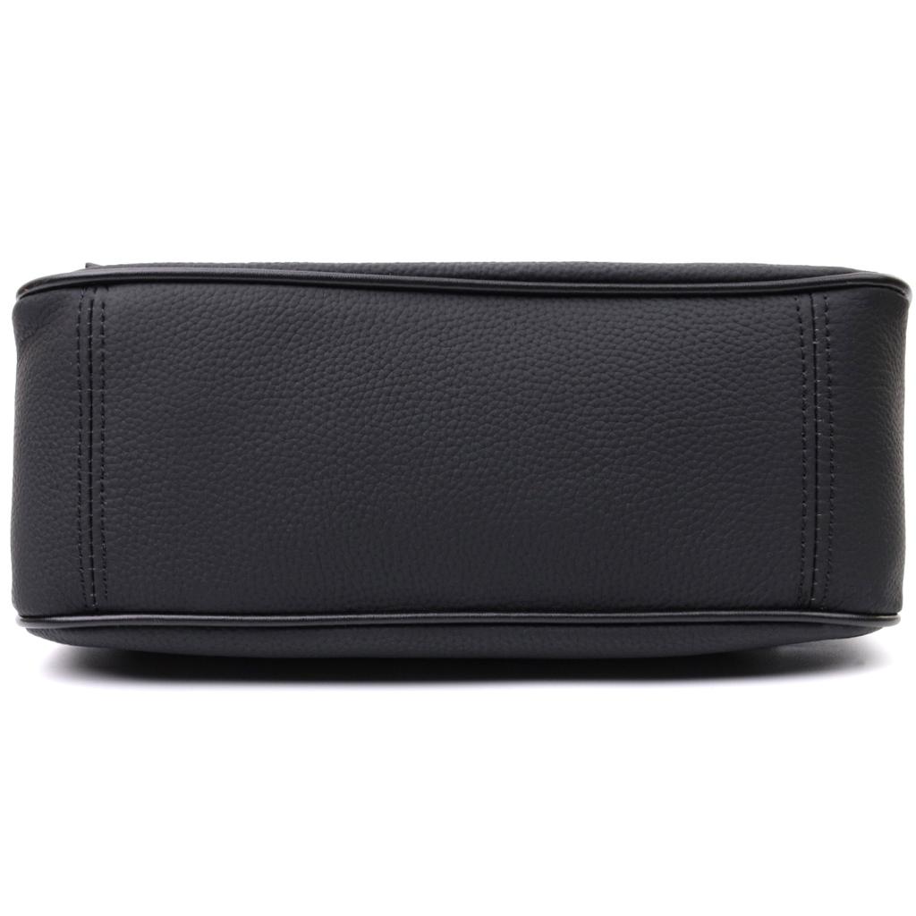 Bag with Two Removable Handles Made of Genuine Leather Vintage 22631 Black