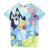 Детская летняя мультяшная футболка с полурукавом Bruy, 3D цифровая печать, милая футболка с коротким рукавом для мальчиков и девочек, летняя детская одежда