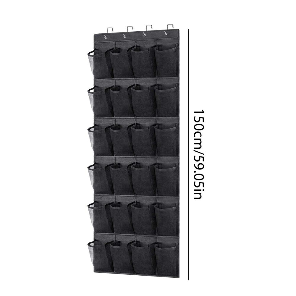 24 Pockets Over the Door Shoe Organizer Large Mesh Pocket Wall Storage Bag With 4 Metal Hooks Hanging Shoe Rack For Bedroom Door