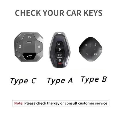 Кожаный чехол-брелок для автомобильного ключа с 4 кнопками для Chery Jetour Traveller 2025 2025 Защитный корпус-держатель для авто ключа Брелок