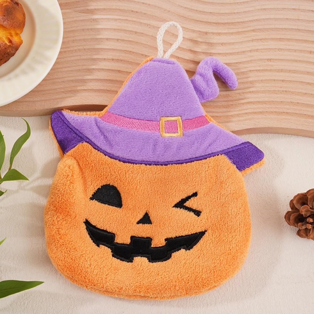 Coral Fleece Pumpkin Hand Towels Ultra Absorbent Ghost Pirate Towel Party Decorations