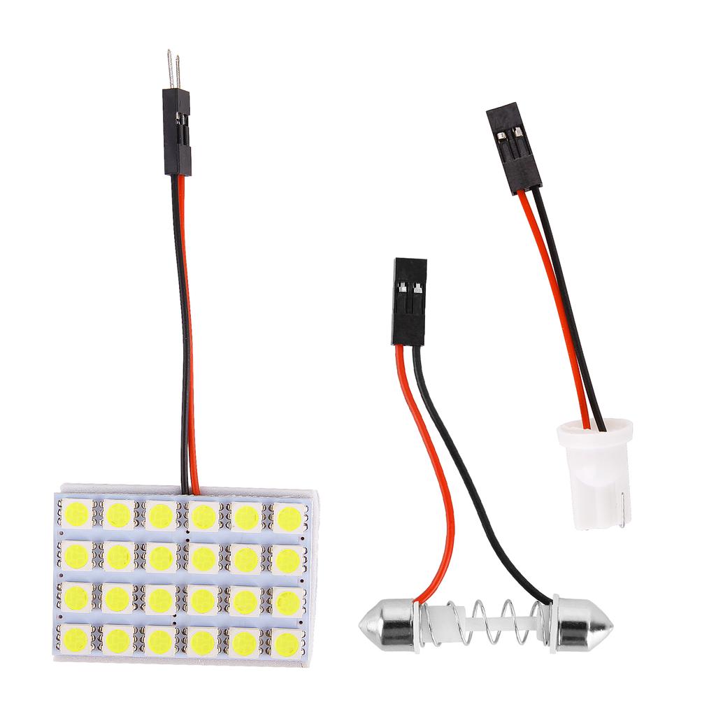 12V 5050 24.12.48 SMD светодиодная внутренняя купольная панель для чтения автомобиля, лампа, белая