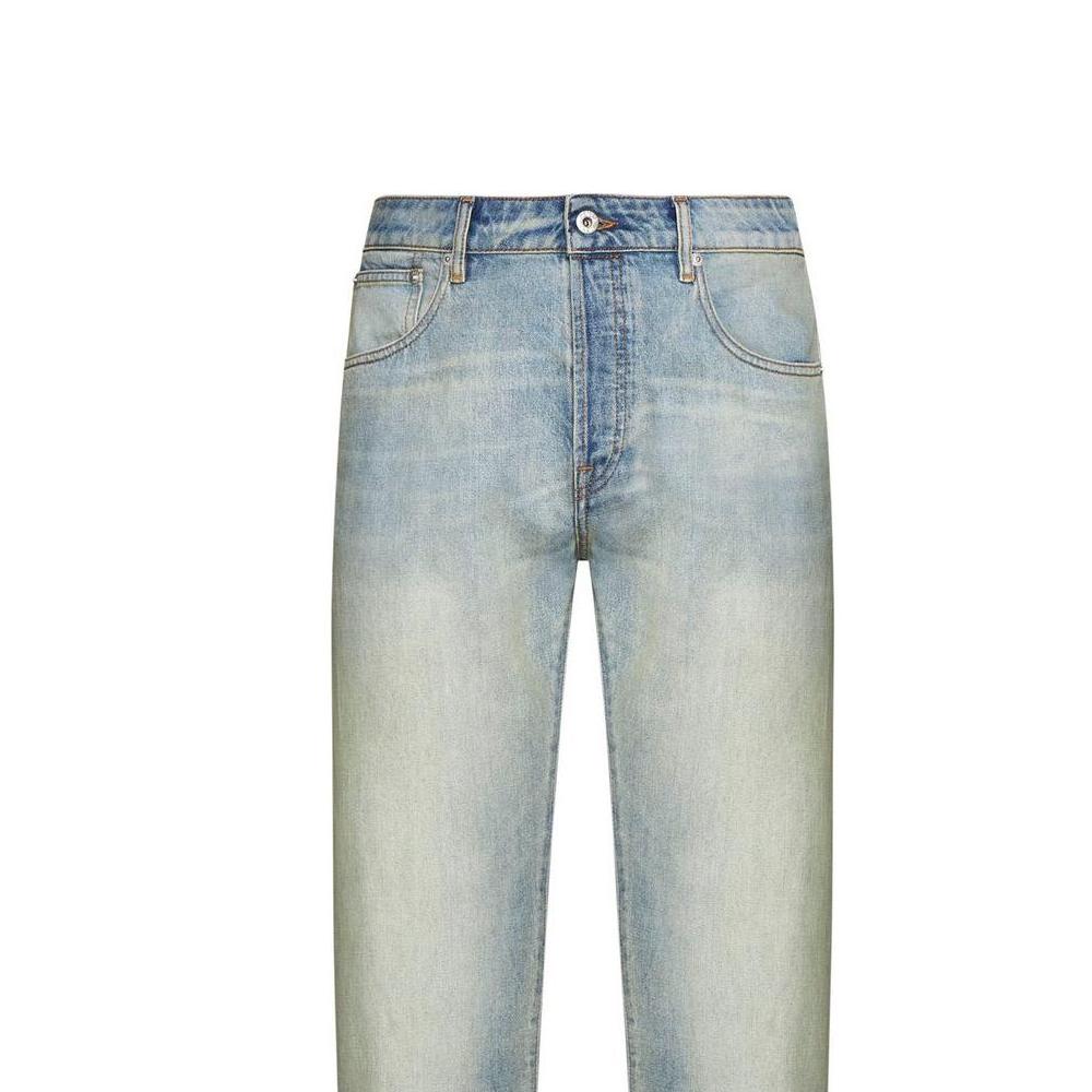 KENZO Logo Patch Straight Leg Jeans FE55DP1016B8-DY