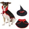 Dog Halloween Costumes Vampire Witch Cloak Cape with Wizard Hat for Small Medium Large Dogs Pets