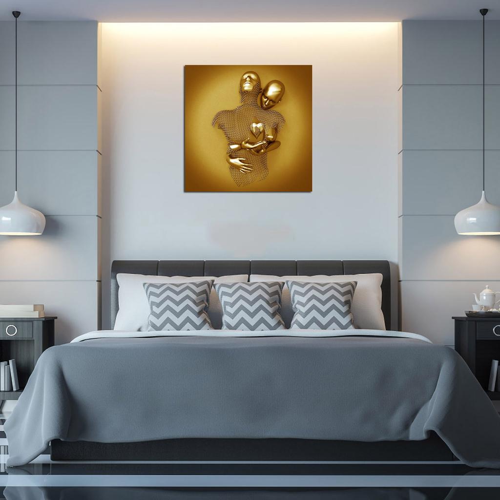 Сердце любви 3D настенный художественный декор металлическая фигурка статуя художественная картина на холсте висит холст картина без рамки