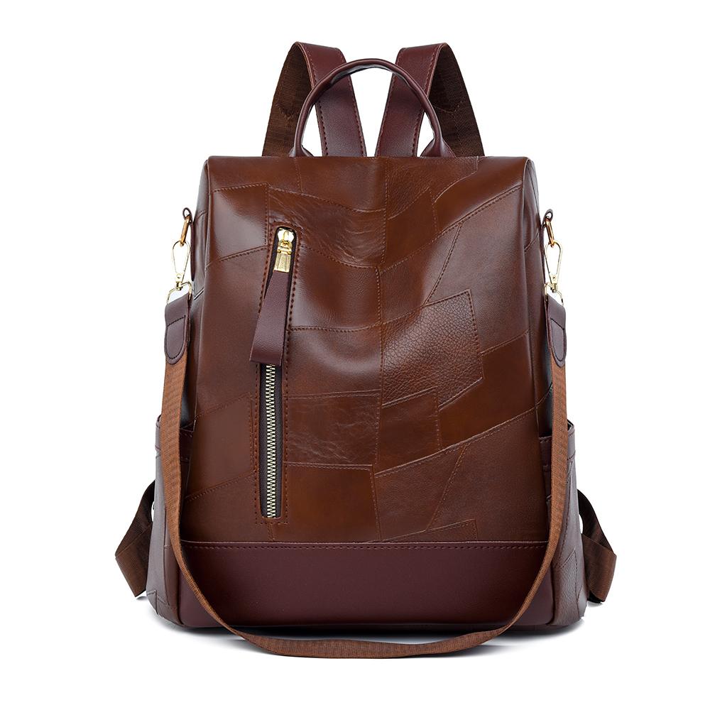 Женский мягкий кожаный рюкзак большой емкости с защитой от кражи для путешествий и поездок на работу