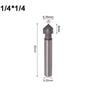 Router Bits Shank Solid Hardened Steel 1/4inch 6.35mm