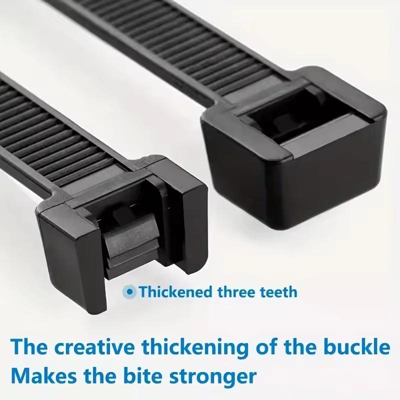 50 PCS Self-locking Plastic Nylon Tie Black Fastening Strap Cable-Tie-Set Cable Zip Tie Fastening Ring Zip Wraps Strap Tie