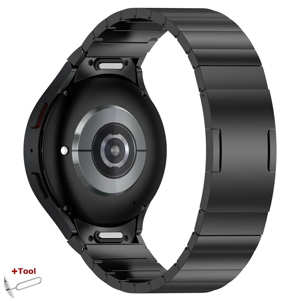 Титановый ремешок без зазоров для Samsung Galaxy Watch 7 6 5 4 44мм 40мм Металлический ремешок Quick Fit для Galaxy 4 6 Classic 5Pro 45мм Браслет