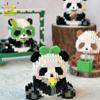 DIY Cute Panda Shape Micro Model Building Blocks Set City Creativity Zoo Animal Mini Bricks Toys for Children Kid Gift