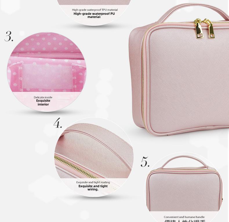 Портативная косметичка большой емкости из искусственной кожи