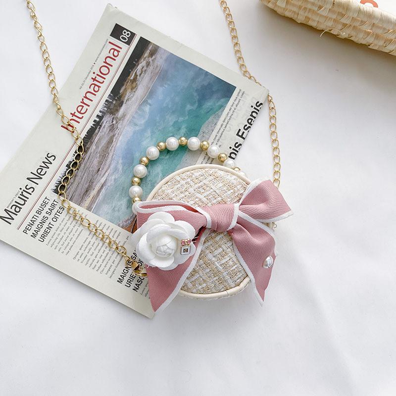 Бантик Принцесса Жемчужный Цветочный Дизайн Детский Кошелек Девочка Ручная Сумка Кроссбоди