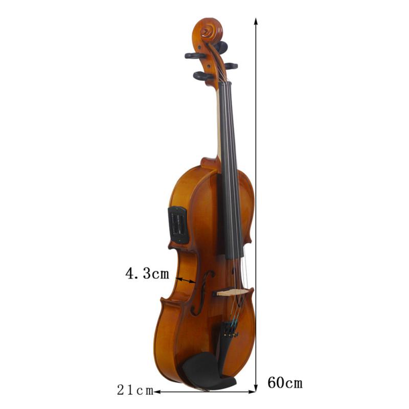 4/4 Electro-Acoustic EQ Violin Fiddle Kit Solid Matte Finish Spruce Face Board 4-String With Case