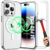 Protective Case - for iPhone - 14 Pro Max - Shockproof - 2 Tempered Glasses - Transparent