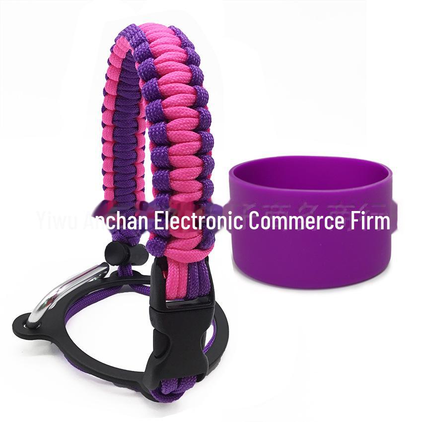 Top Thermos Cups with Silicone Non-Slip Sleeves, Hand-Woven Ropes, and Cup Handles