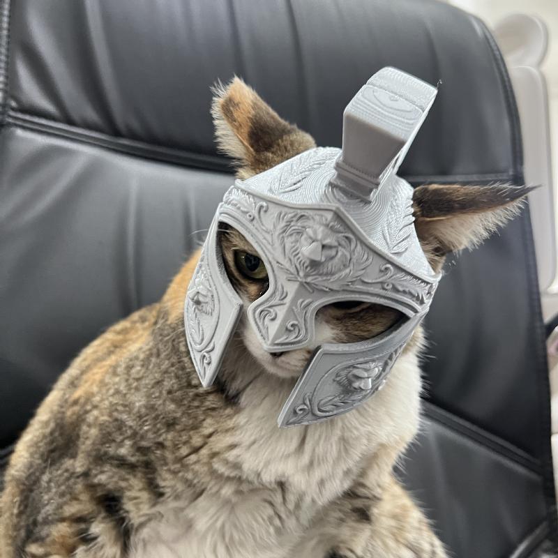 3D-печатный римский шлем для кошек Креативный прочный костюм для питомца Декоративный головной убор для фотозоны Фестиваль Косплей