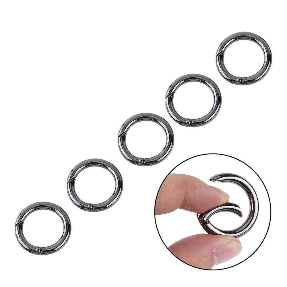 20 Pcs Black Round Carabiner Spring Snap Clips Round Keychain Buckle Carabiners Rings Daily Carry