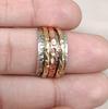 Sterling Silver Spinner Ring: Mixed Metal Meditation Fidget Band