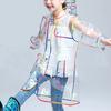 Children's Hooded Fashion Transparent Rainbow Thick Raincoat