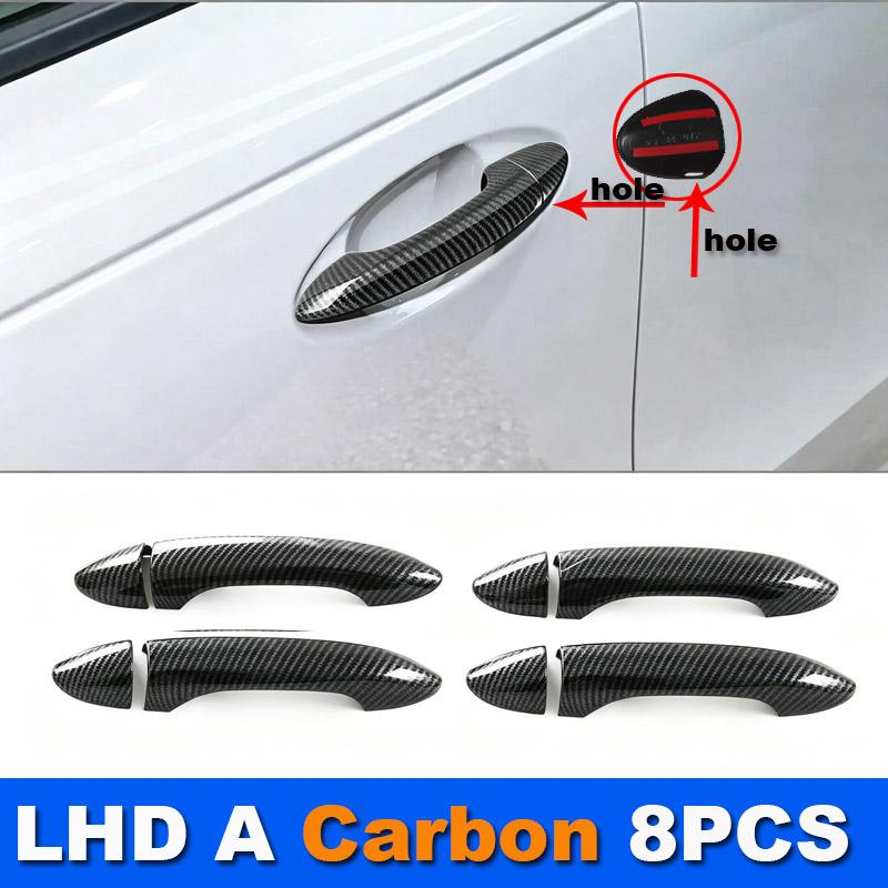 For B‑Style Carbon Grain 4PCS Door Bowl & Handle Anti‑Scratch Protective Cover Exterior Decor Trim Fit For Chery Jaecoo J5 EV