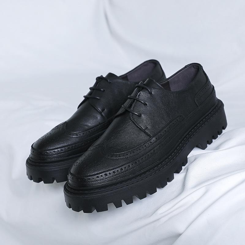 Повседневные маленькие кожаные туфли мужские модные подростковые британские туфли для парикмахеров Brock 21260-R