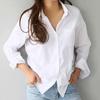 White Women Shirts and Blouses Casual Fashion Turn-down Collar OL Style Korean Office Long Sleeve Tops 4XL Loose Blouses